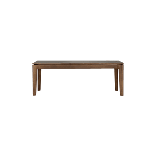 10676 Bok bench varnished teak brown 126 front cut HQ