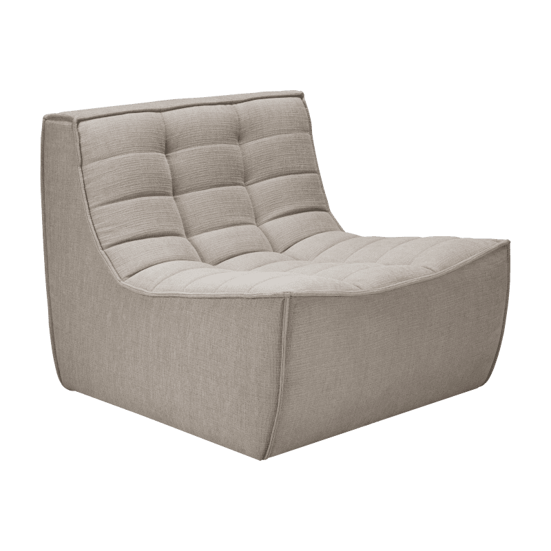 20266 SofaN701 1seater Ecru Eco Fabric 80 side HQ