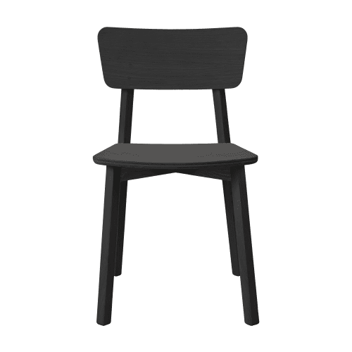 50673 Oak Casale black dining chair front cut HQ