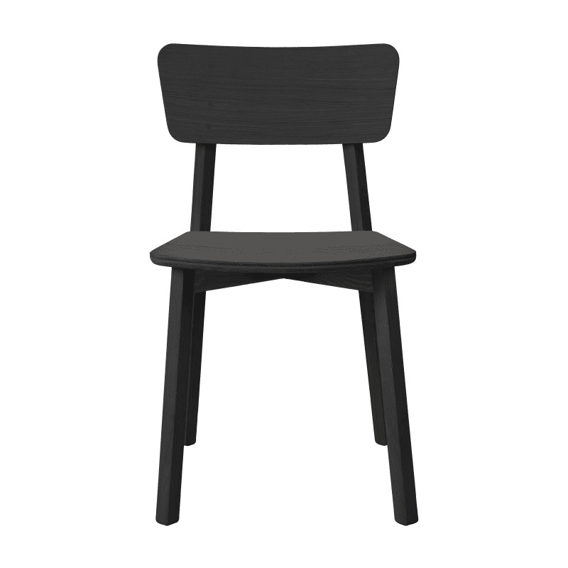 50673 Oak Casale black dining chair front cut HQ