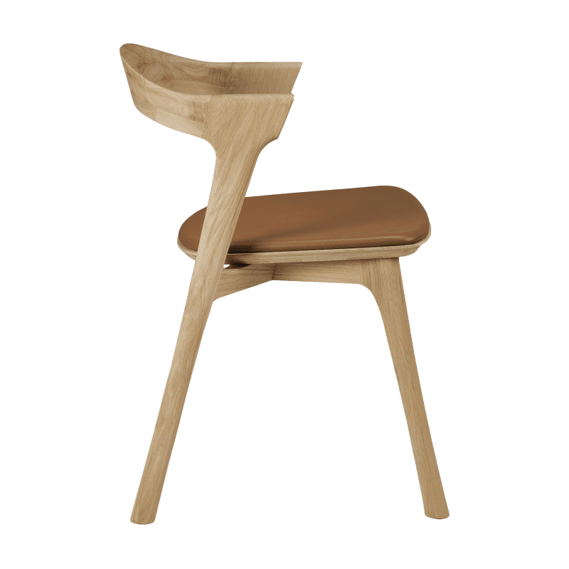 51488 Oak Bok dining chair cognac leather profile cut HQ