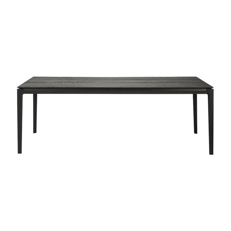 51507 Oak Bok black dining table front cut HQ