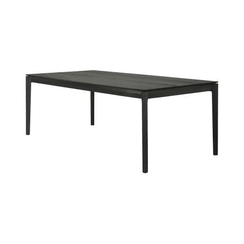 51507 Oak Bok black dining table side cut web