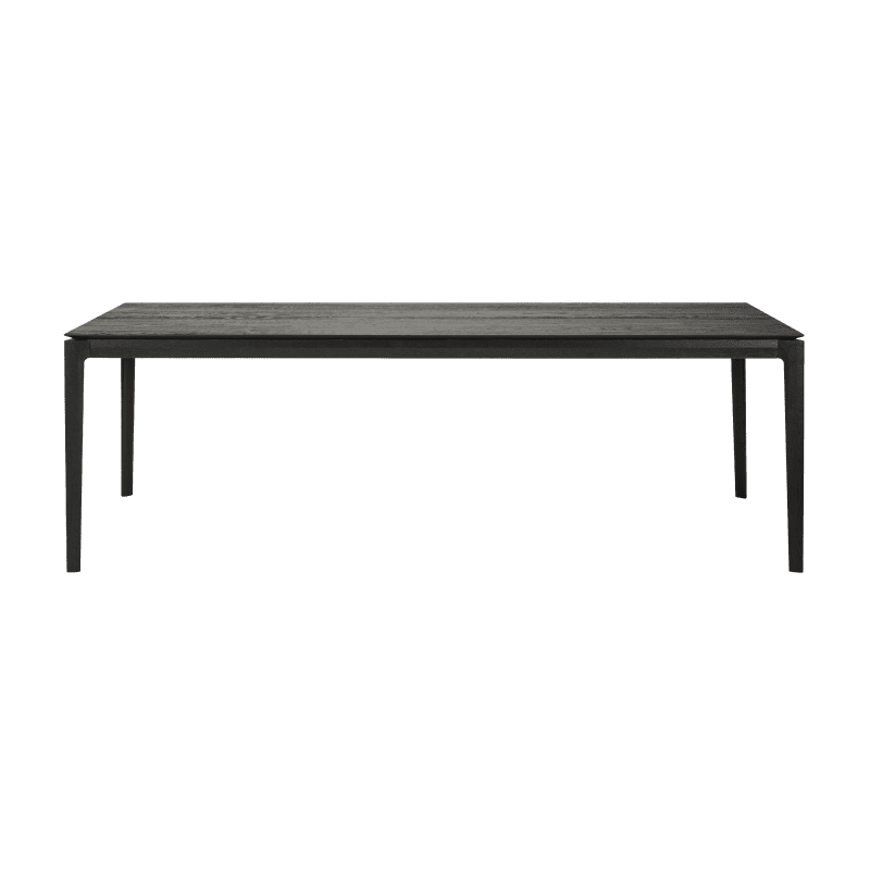 51509 Oak Bok black dining table front cut HQ