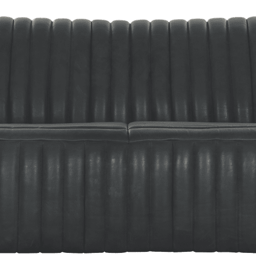 Aspen Leather Sofa Black Leather Three Seat Coco Republic 851532407 Front