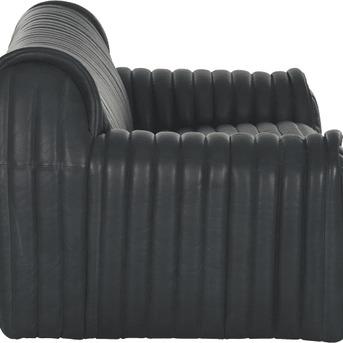 Aspen Leather Sofa Black Leather Three Seat Coco Republic 851532407 Side