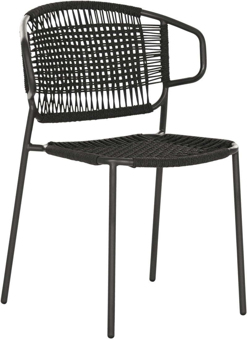 Cruz Outdoor Dining Chair Anthracite Carbon Coco Republic 851531849 Angle Front