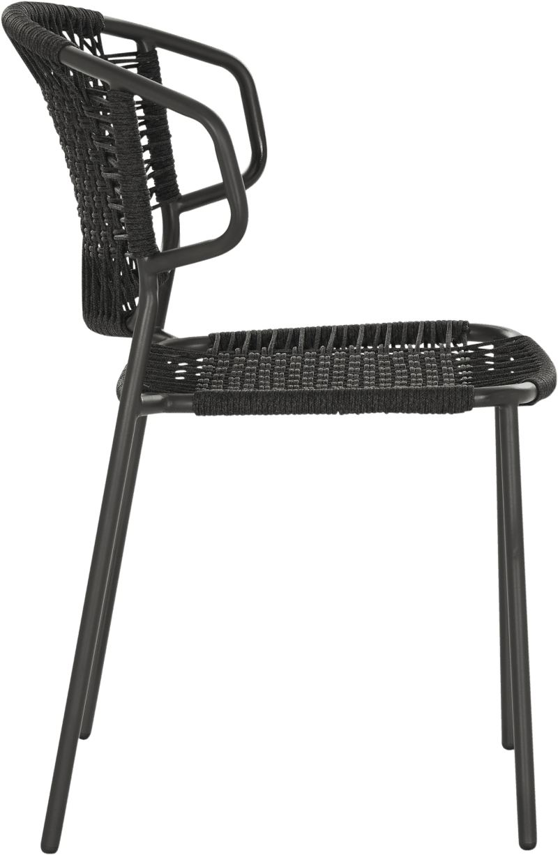 Cruz Outdoor Dining Chair Anthracite Carbon Coco Republic 851531849 Side