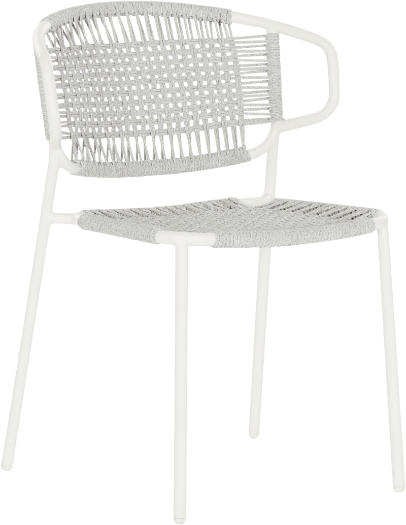 Cruz Outdoor Dining Chair White Light Grey Coco Republic 851531850 Angle Front