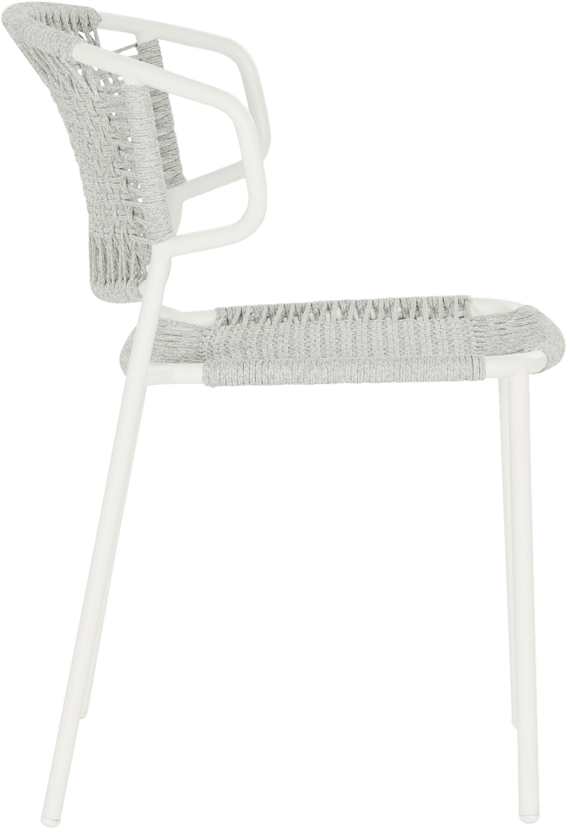 Cruz Outdoor Dining Chair White Light Grey Coco Republic 851531850 Side