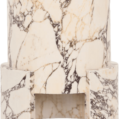 Tribeca Side Table Calacatta Marble side view