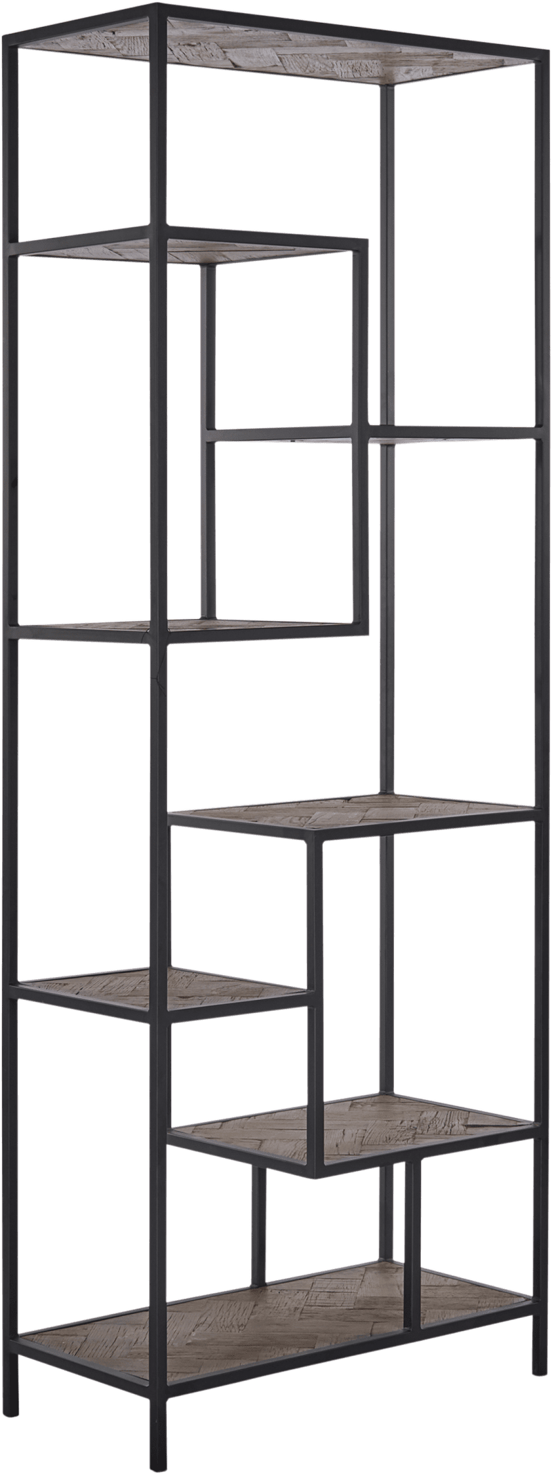 coco republic odessa oak black furniture shelves 03