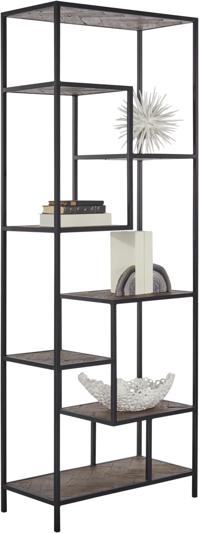 coco republic odessa oak black furniture shelves 04